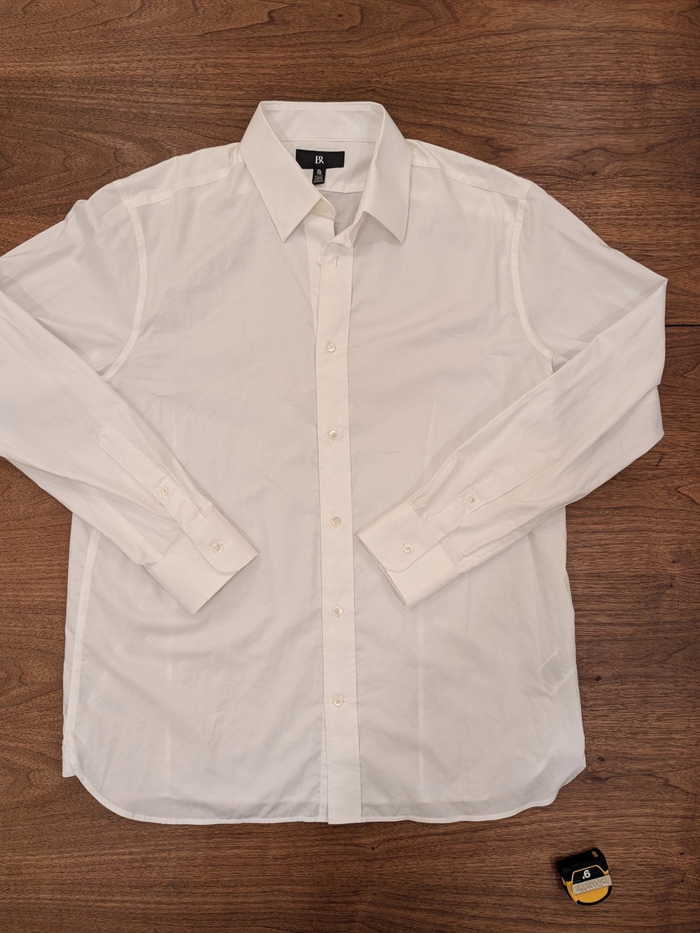 Banana Republic XL Slim Fit White Cotton Dress Shirt Long Sleeve